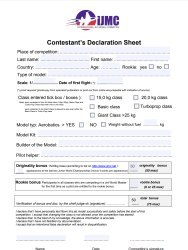 Contestantdeclaration sheet